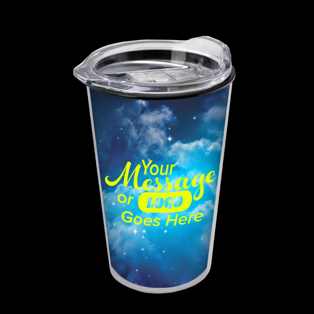Transparent Tumbler with Slider Lid and Full-Color Paper Insert - 14 oz.