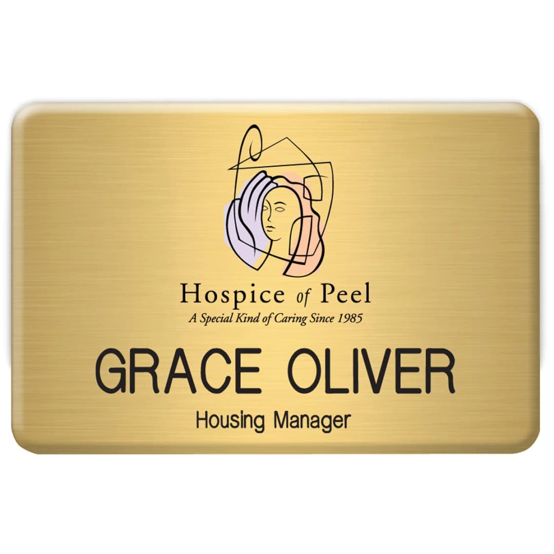 New York Standard Metal Name Badge (Standard Size 2" x 3")