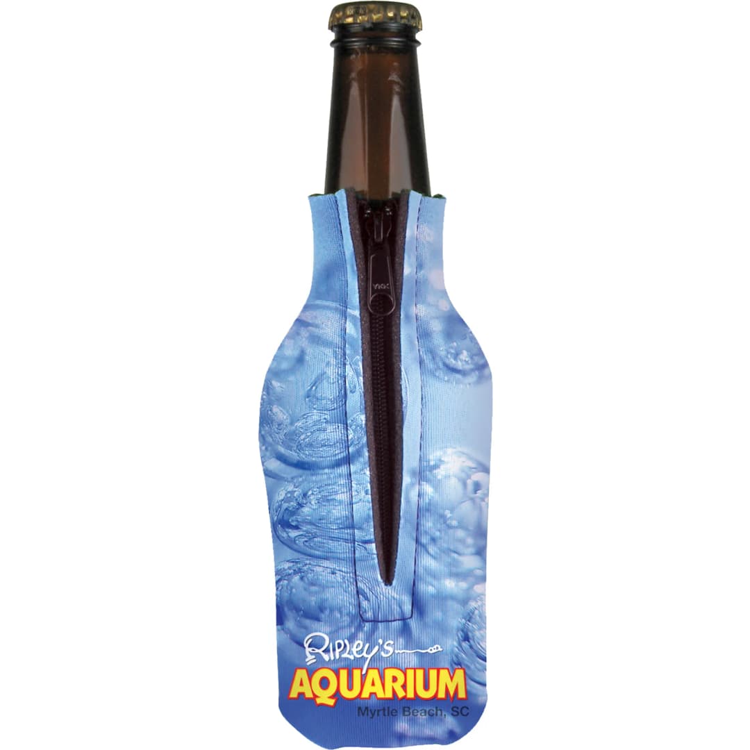 Full Color Bottle Cooler with Zipper
