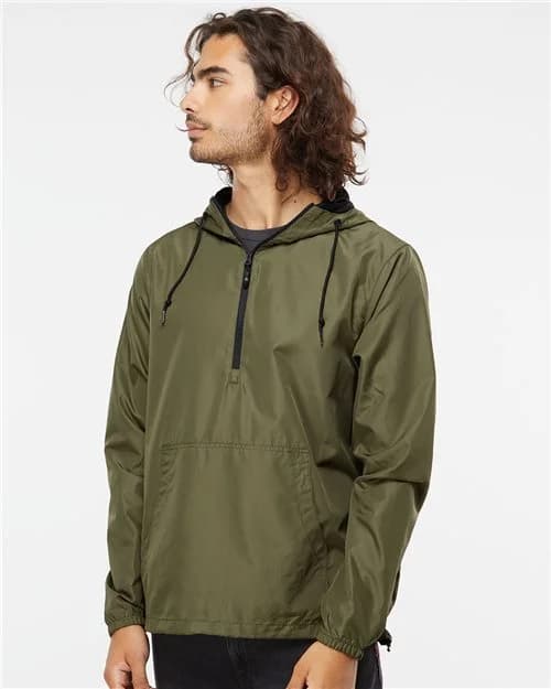 Independent Trading Co. Unisex Lightweight Quarter-Zip Windbreaker Pullover Jacket