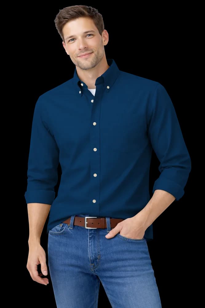 Blue Generation Men's L/S 100% Cotton Twill Shirt