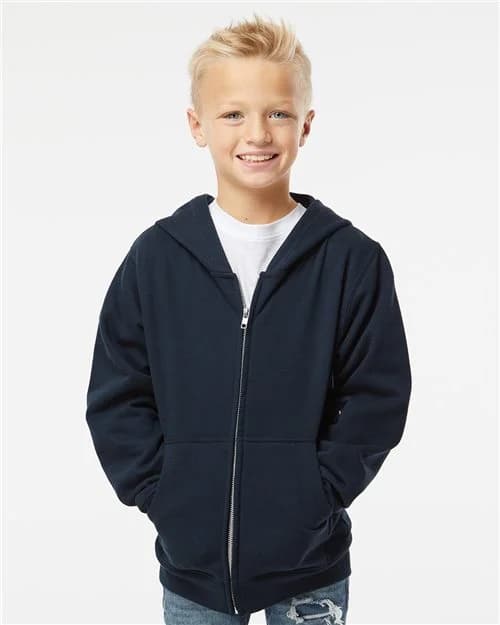Independent Trading Co. Youth Midweight Full-Zip Hooded Sweatshirt