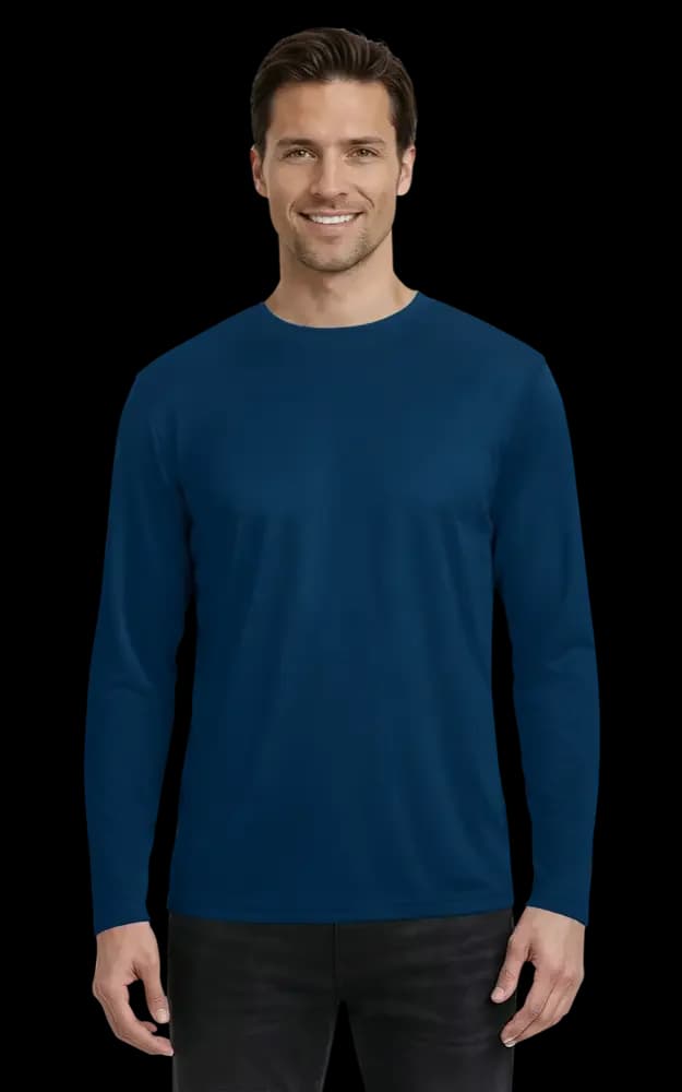 Blue Generation Adult Value Wicking L/S Tee