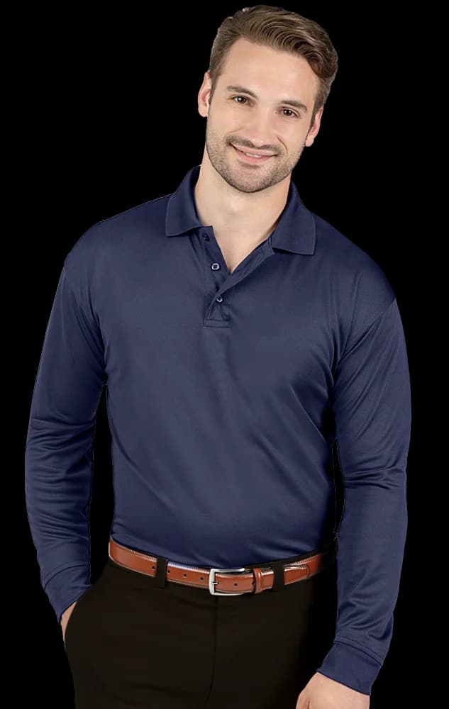 Blue Generation Adult Avenger Long Sleeve Polo