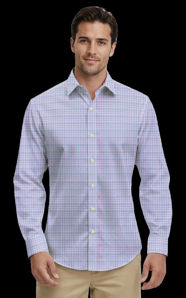 Blue Generation Men's L/S Tricolor Plaid (Item BG7271)