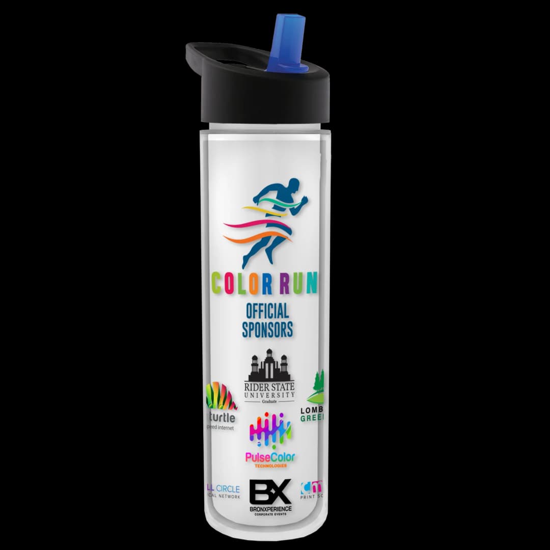 Chiller Insulated Bottle with Flip-Straw Lid and Full-Color Insert - 16 oz.