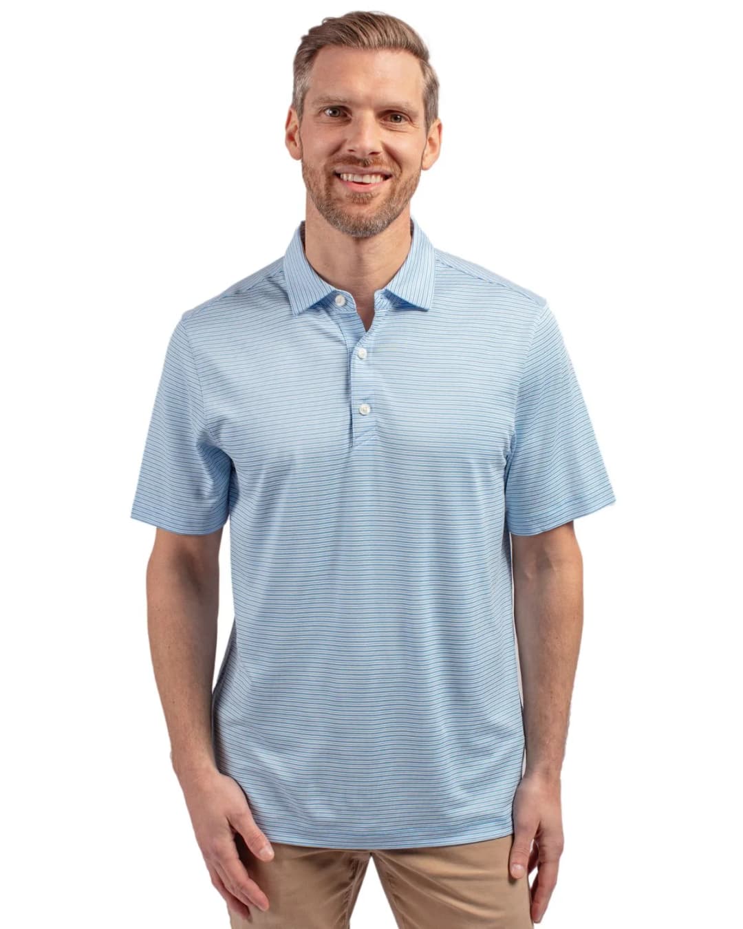 Cutter & Buck Forge Eco Double Stripe Stretch Recycled Mens Big &Tall Polo