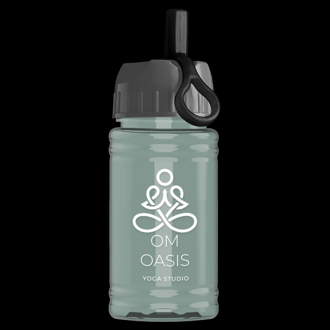 Mini RPET Bottle with Ring-Straw Lid - 16 oz.