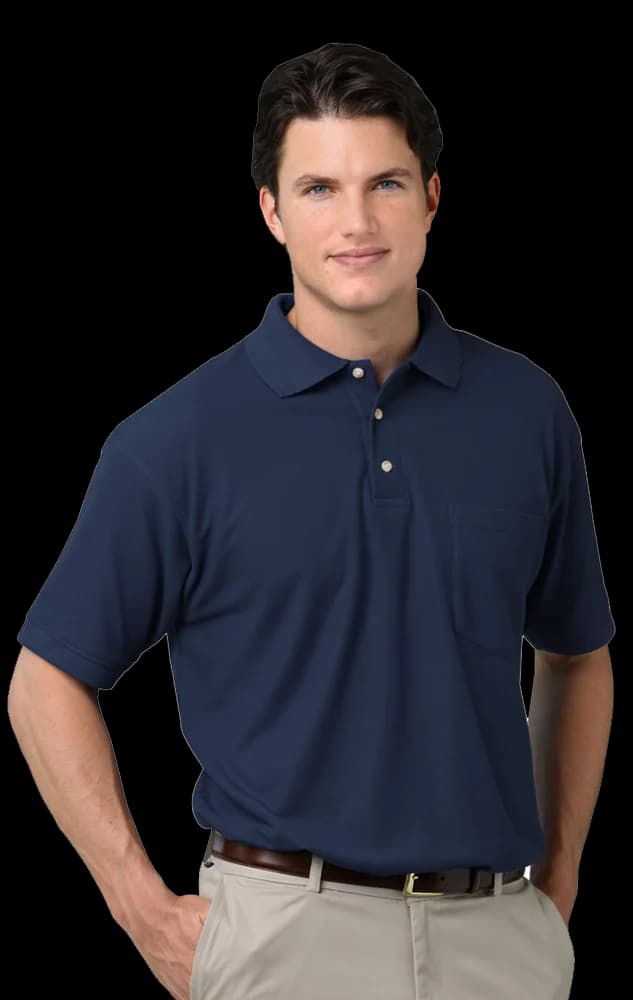 Blue Generation Men's Scotchgard Pique Polo with Pocket