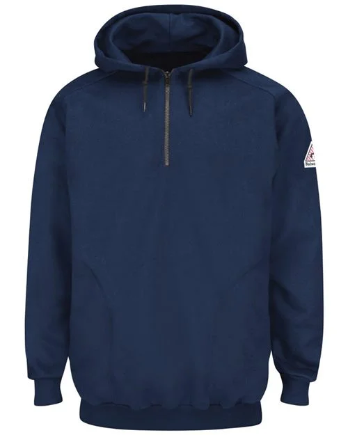 Bulwark Men's Tall Flame Resistant Quarter-Zip Hooded Sweatshirt