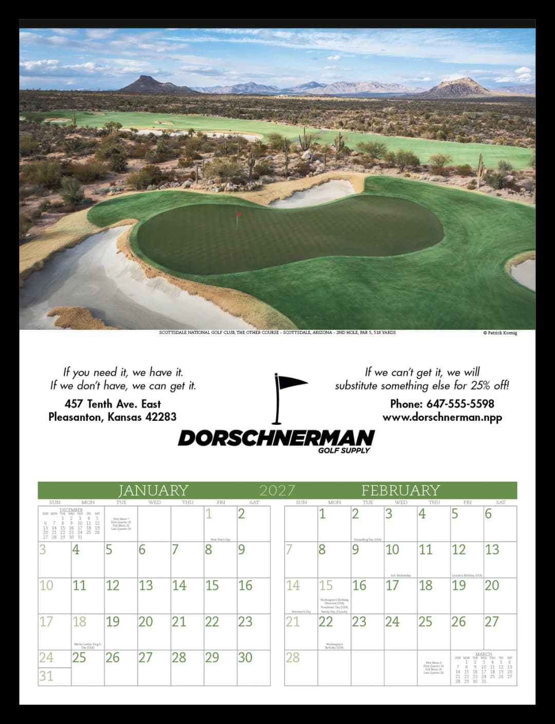 Executive Golf Calendar