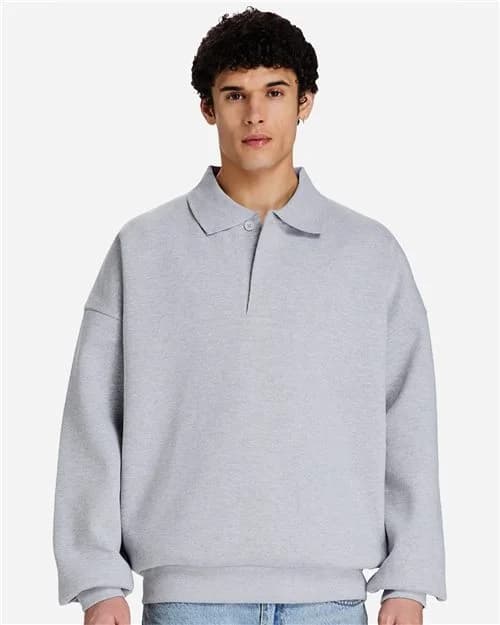 Lane Seven Unisex Element Polo Collar Crewneck Sweatshirt