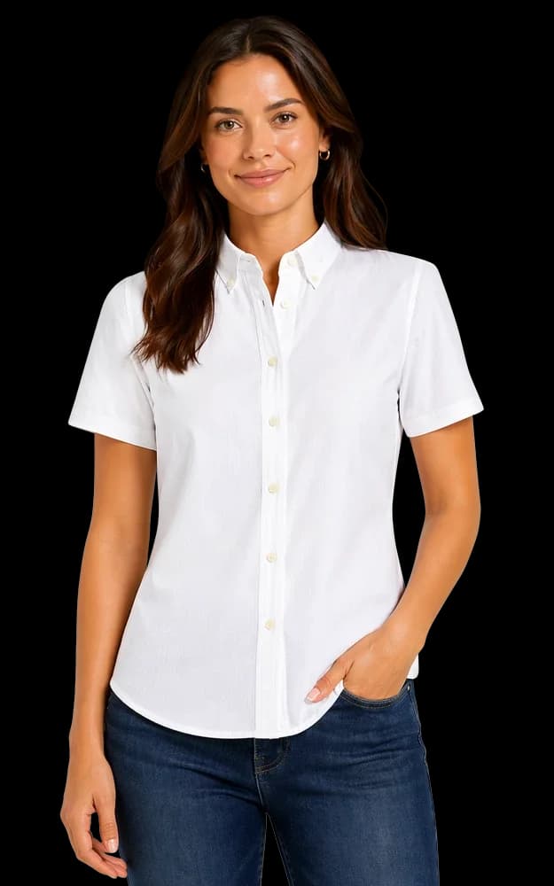 Blue Generation Ladies' Short-Sleeve Oxford Shirt