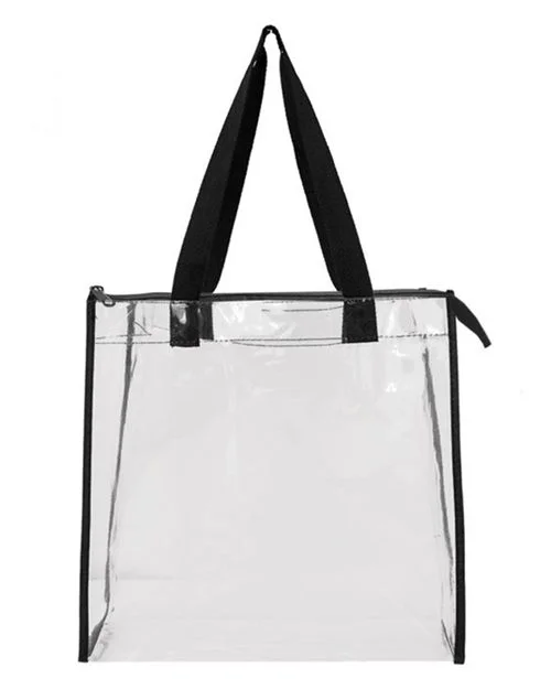 OAD OAD Clear Zippered Tote with Full Gusset