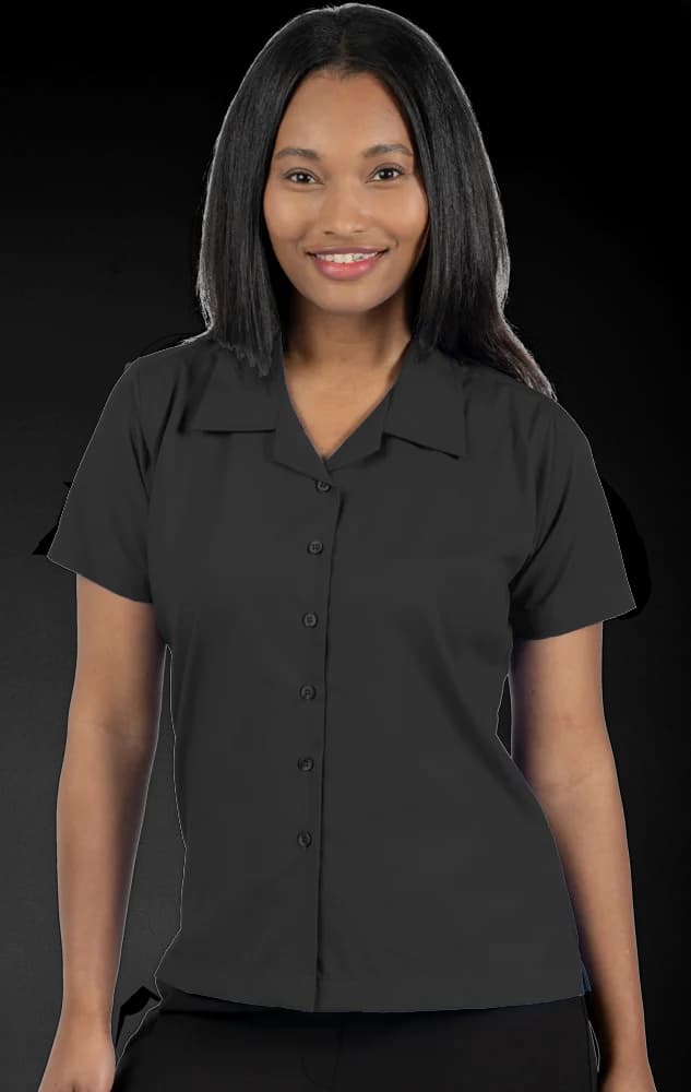 Blue Generation Ladies' Solid Poplin Camp Shirt