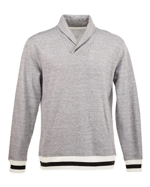 J. America Men's Peppered Fleece Shawl Collar Sweatshirt