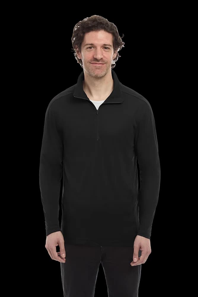 Blue Generation MENS WICKING SOLID 1/4 ZIP LS PULLOVER