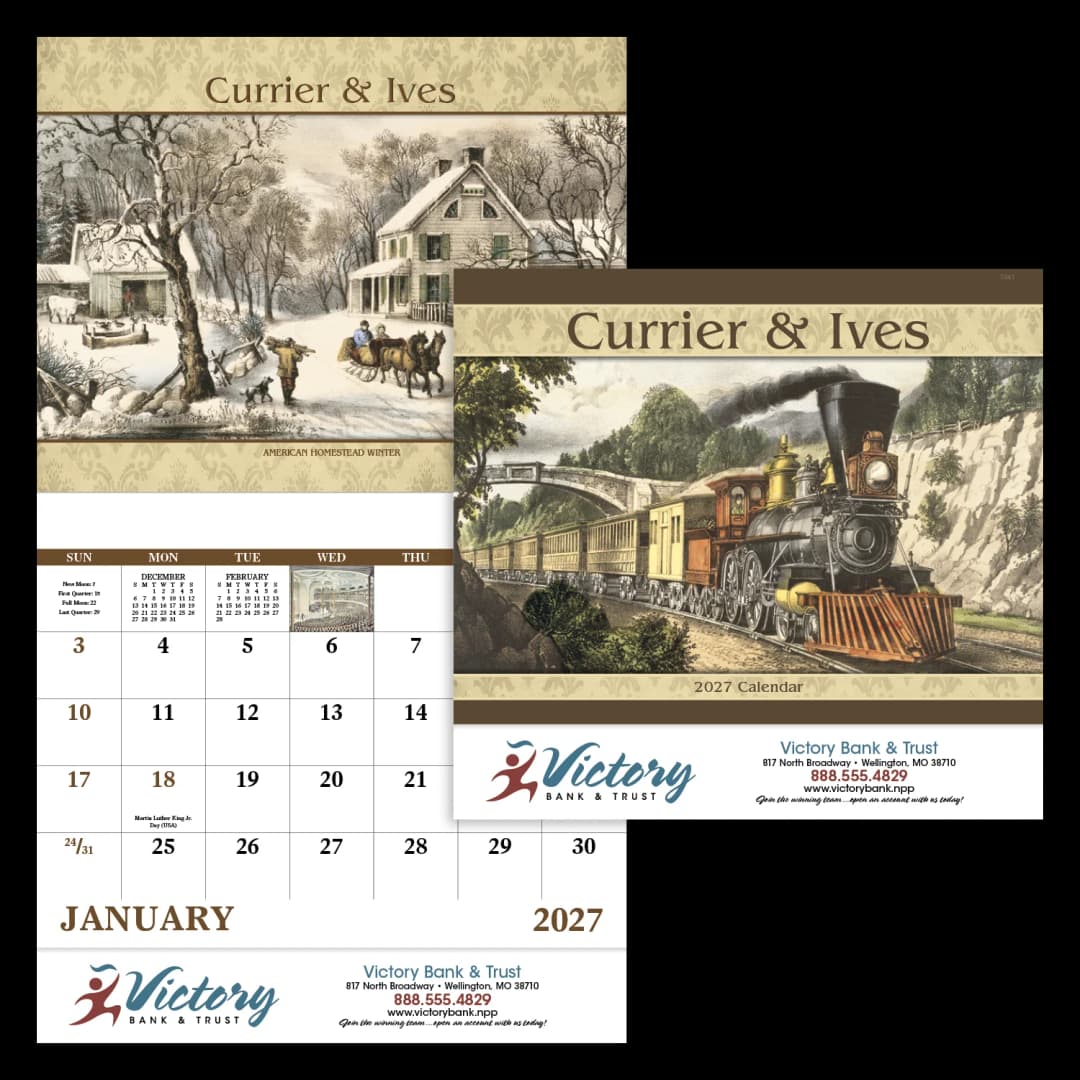 Currier & Ives - Stapled Calendar
