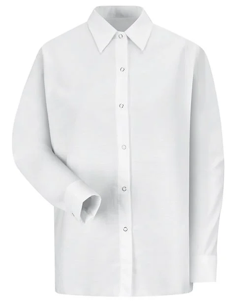 Red Kap Women's Long Sleeve Specialized Pocketless Poplin Work Shirt