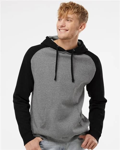Independent Trading Co. Unisex Raglan Hooded Sweatshirt