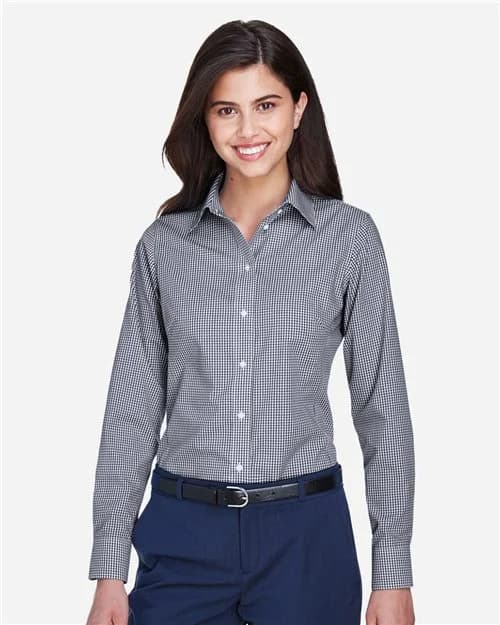 Devon & Jones Women's Crown Collection® Gingham Check Woven Dress Shirt