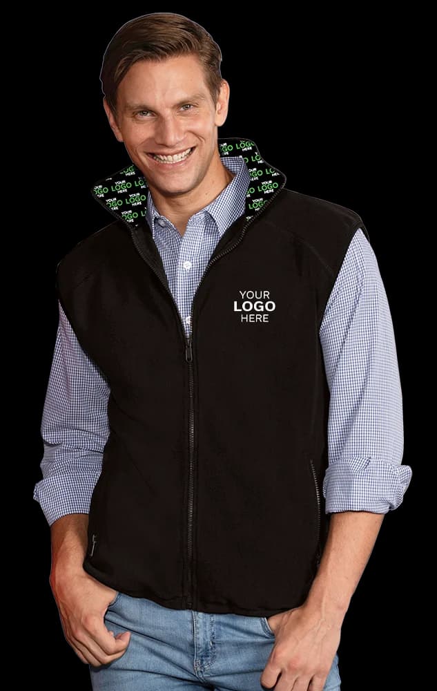Blue Generation Your Logo Here Adult MicroFleece Zip Front Vest