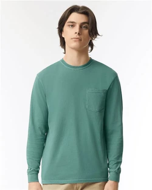 Comfort Colors Unisex Garment-Dyed Heavyweight Long Sleeve Pocket T-Shirt
