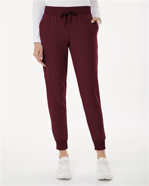 Jaanuu Women's Petite Sizes Silex Knit-Waist Scrub Joggers