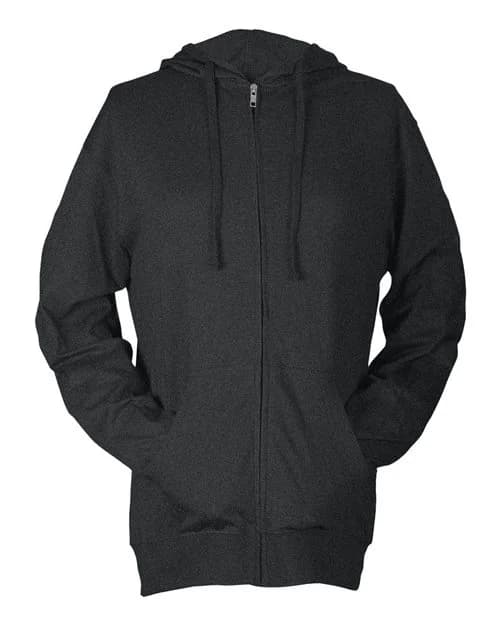 Tultex Unisex Beach Full-Zip Hooded Long Sleeve T-Shirt