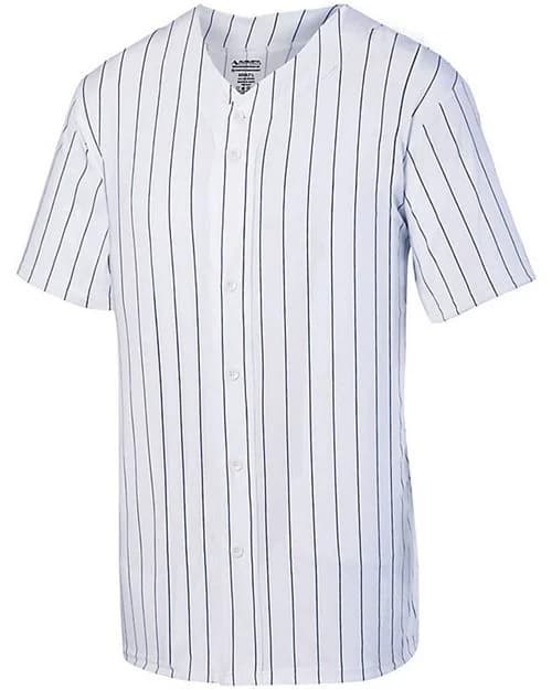Augusta Sportswear Youth Pinstripe Full Button Baseball Jersey