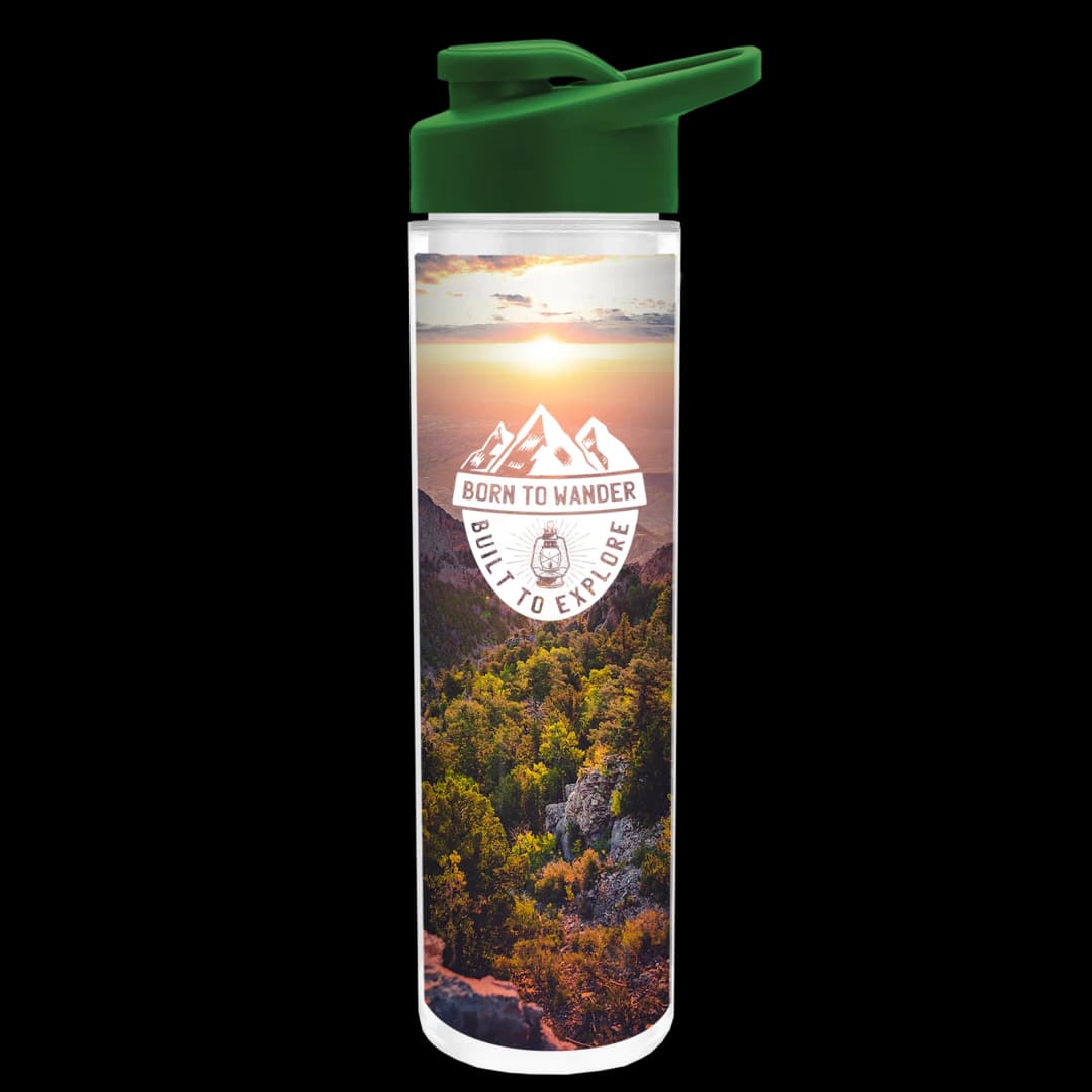Chiller Insulated Bottle with Drink-Thru Lid and Full-Color Paper Insert - 16 oz.