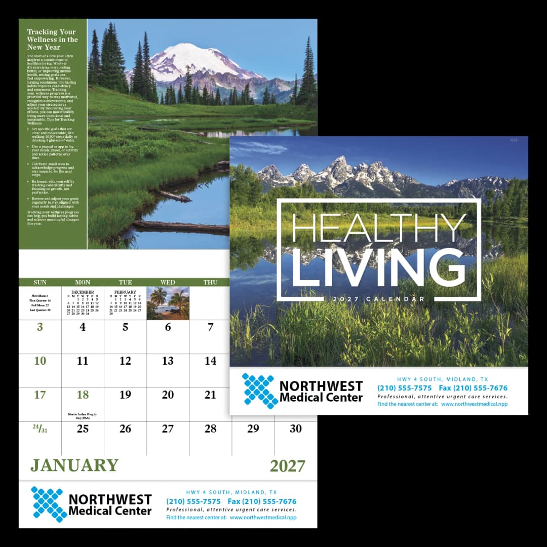 Healthy Living - Stapled Calendar