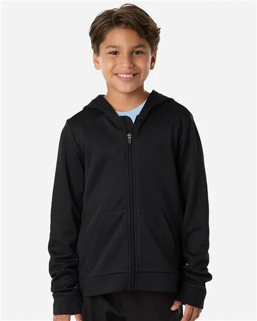 Team 365 Youth Squad Tech Fleece Hooded Full-Zip