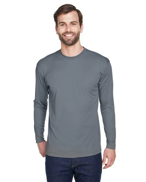 UltraClub Men's Cool & Dry Sport Long Sleeve Performance Interlock T-Shirt