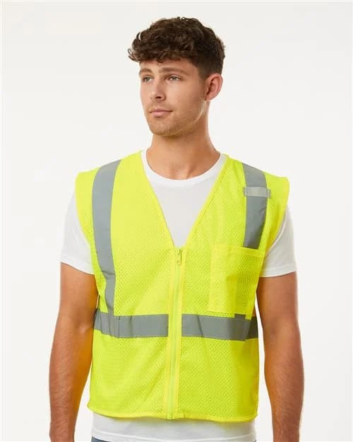 Kishigo Unisex Single Pocket Zipper Mesh Vest
