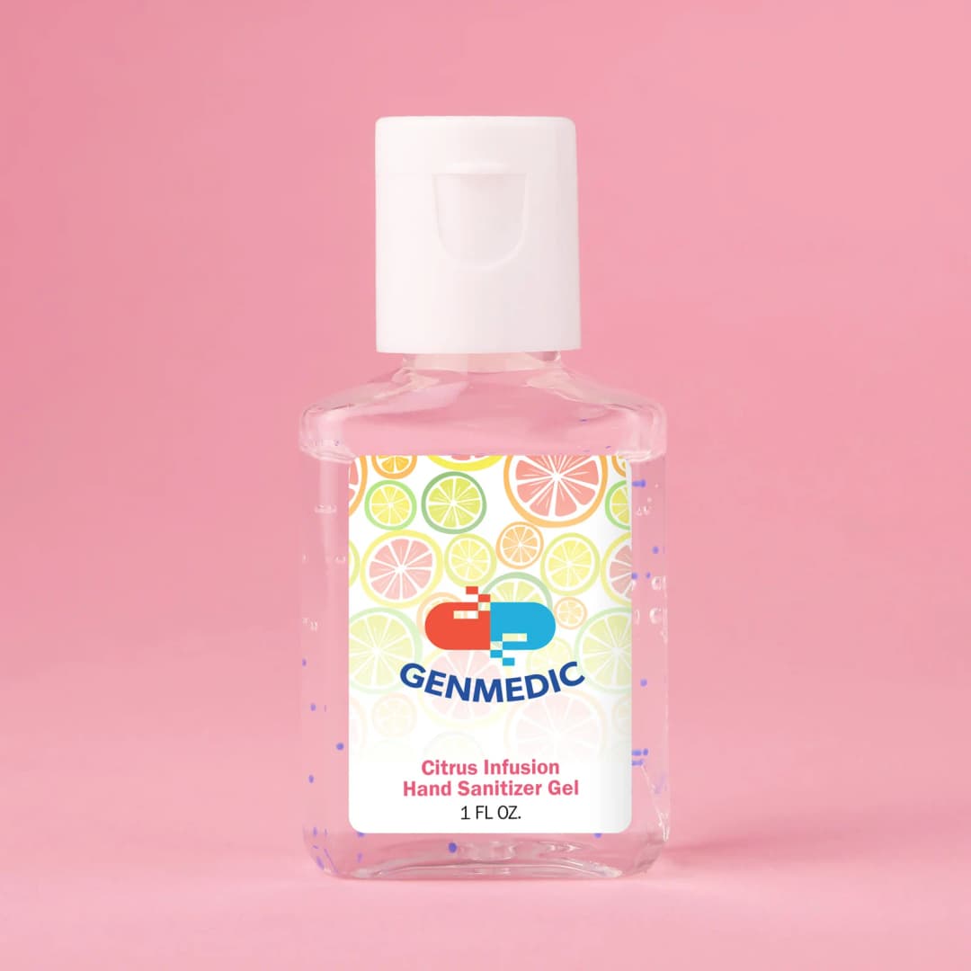Hand Sanitizer Gel With Moisture Beads: 1 Oz Rectangle Bottle