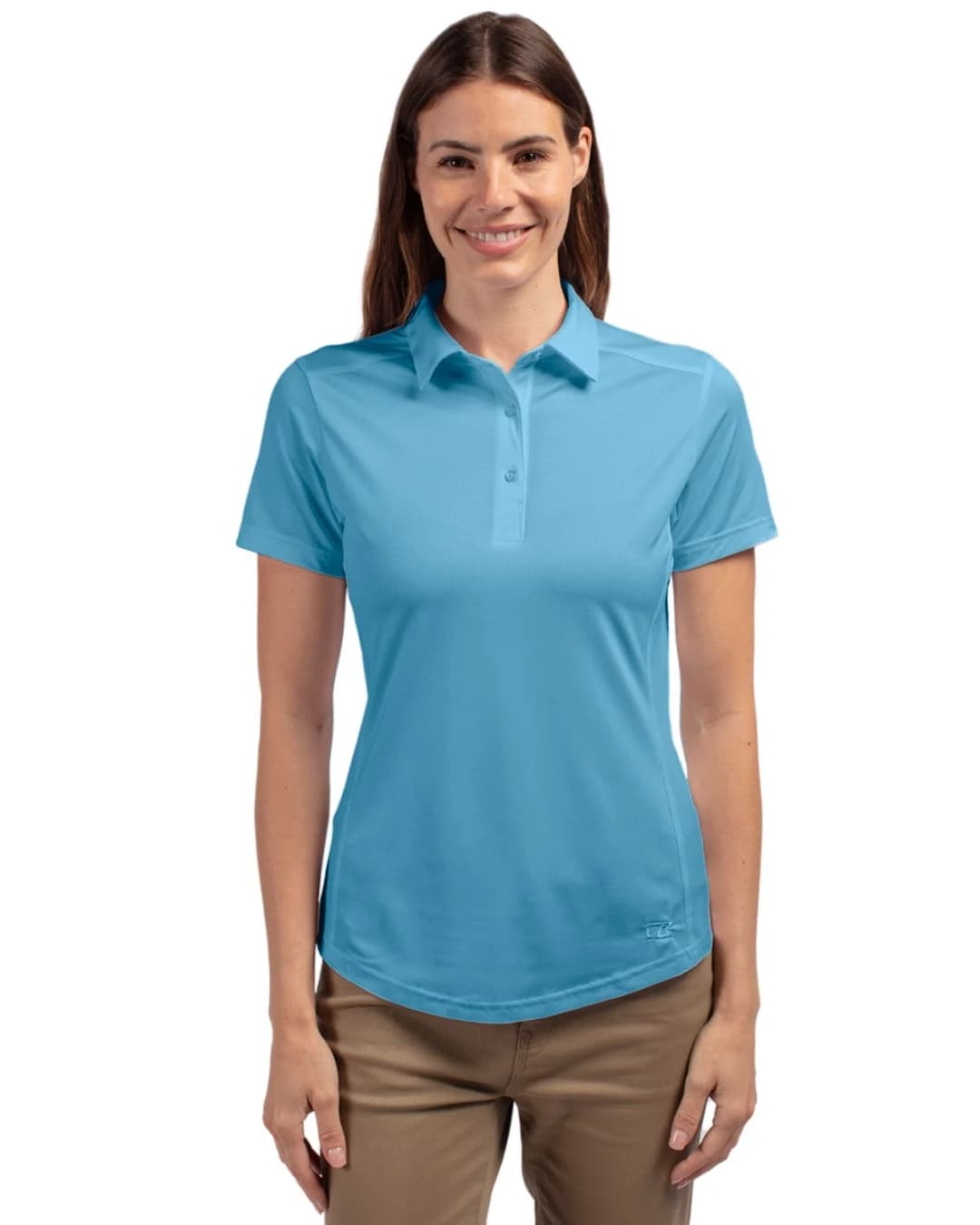 Cutter & Buck Prospect Textured Stretch Womens Short Sleeve Polo