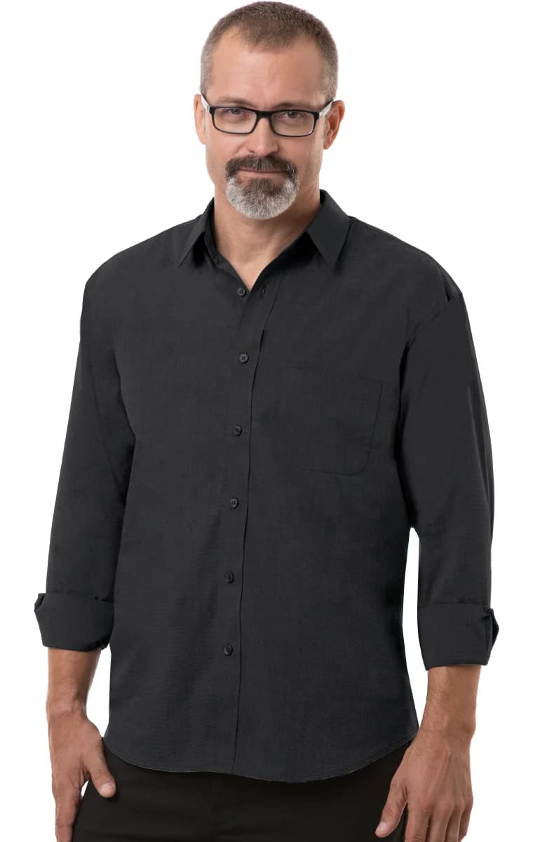 Blue Generation Men's L/S Untucked Fit Crossweave