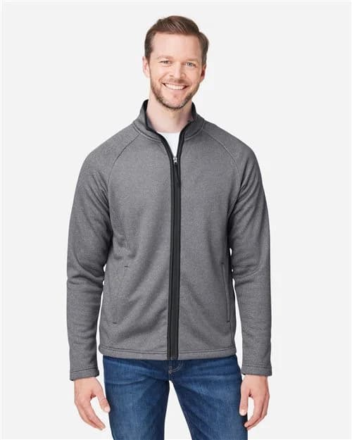 CORE365 Men's Venture Heathered Stripe Full-Zip Jacket