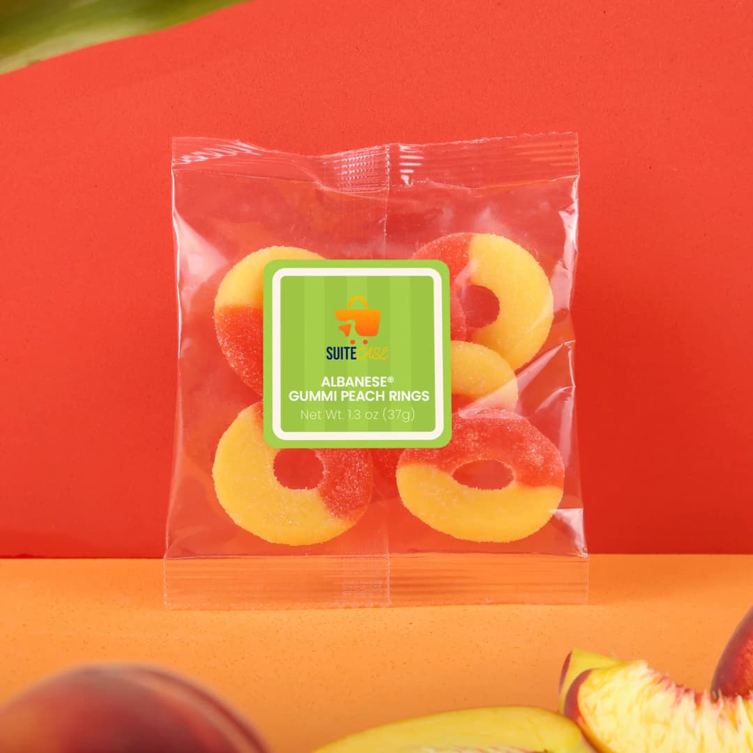 Albanese® Gummi Peach Rings: Taster Packet