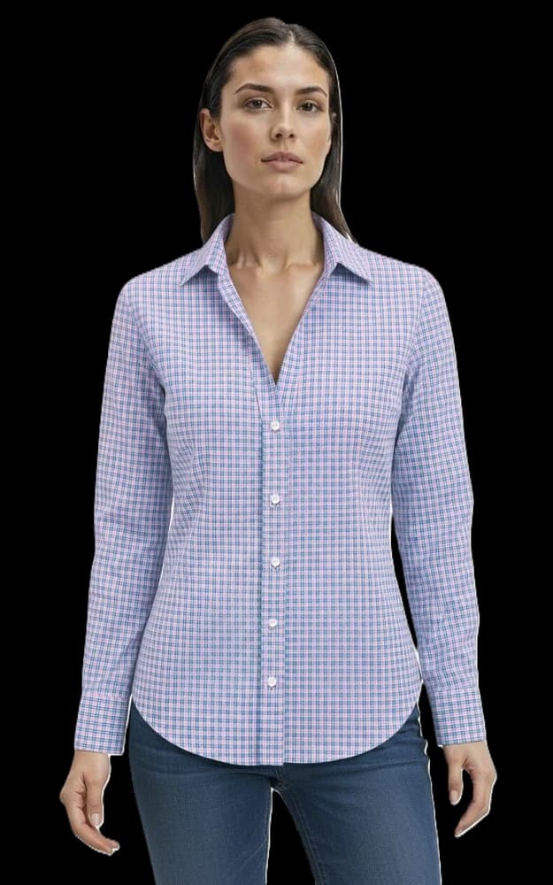 Blue Generation Ladies' L/S Tricolor Plaid