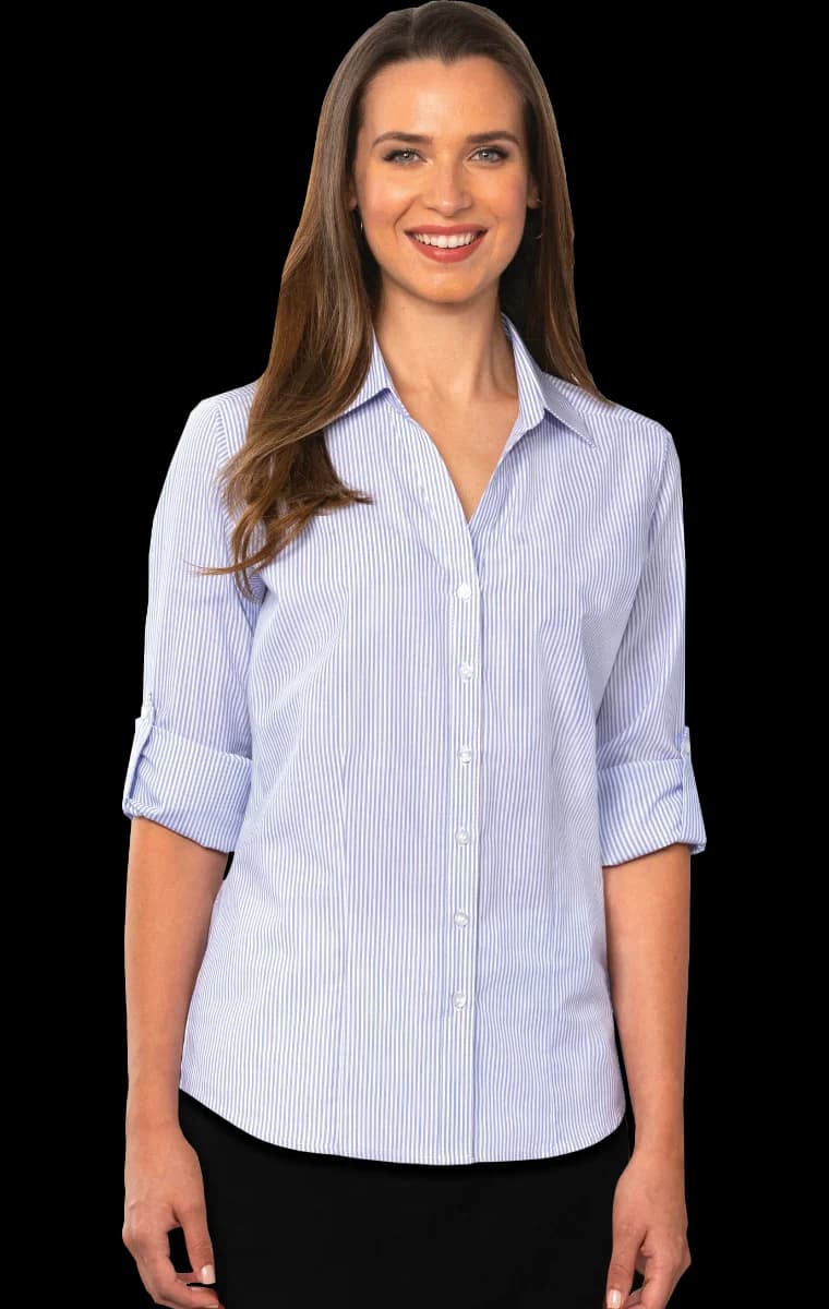 Blue Generation Ladies' L/S Stripe Shirt