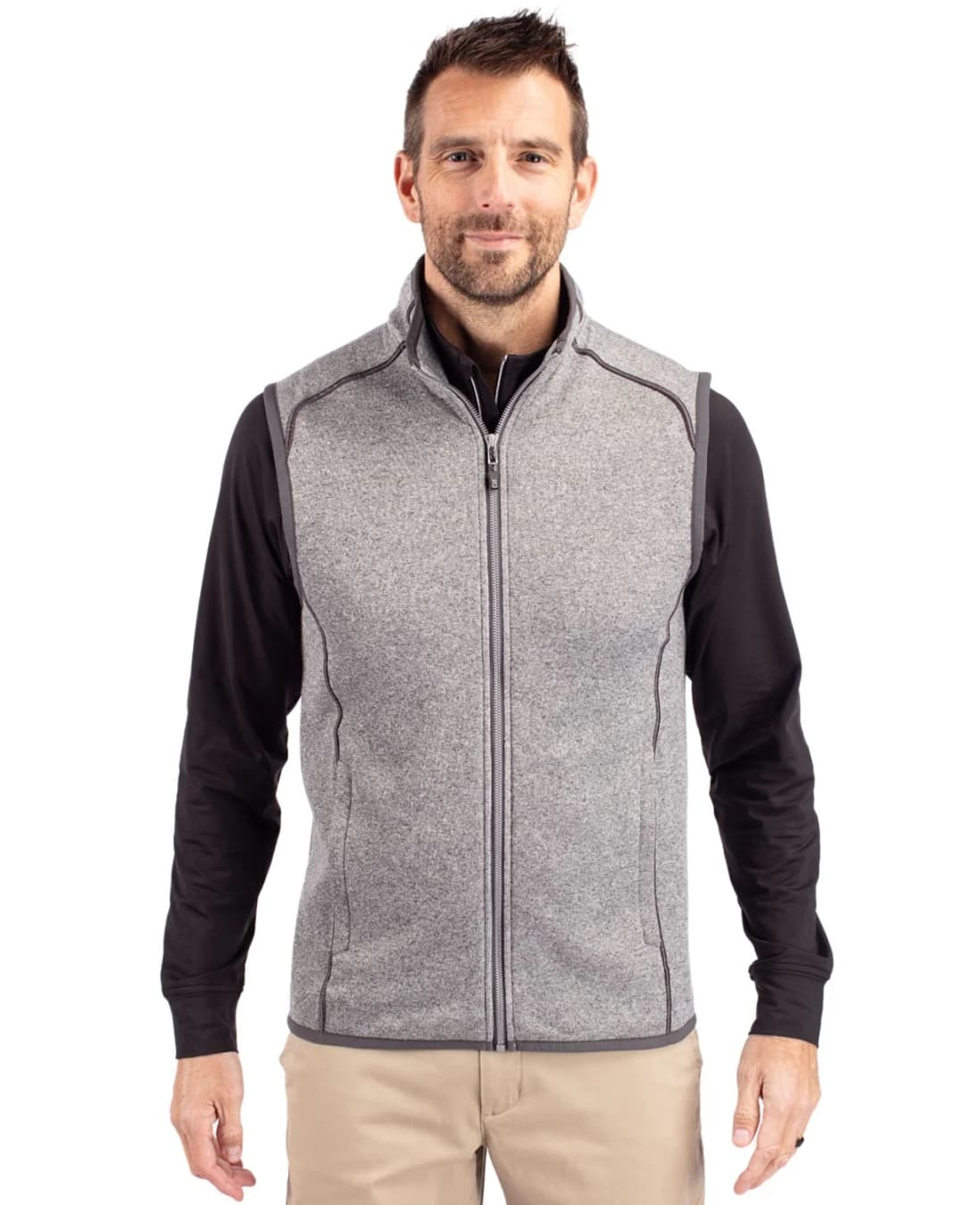 Cutter & Buck Mainsail Sweater-Knit Mens Big and Tall Full Zip Vest