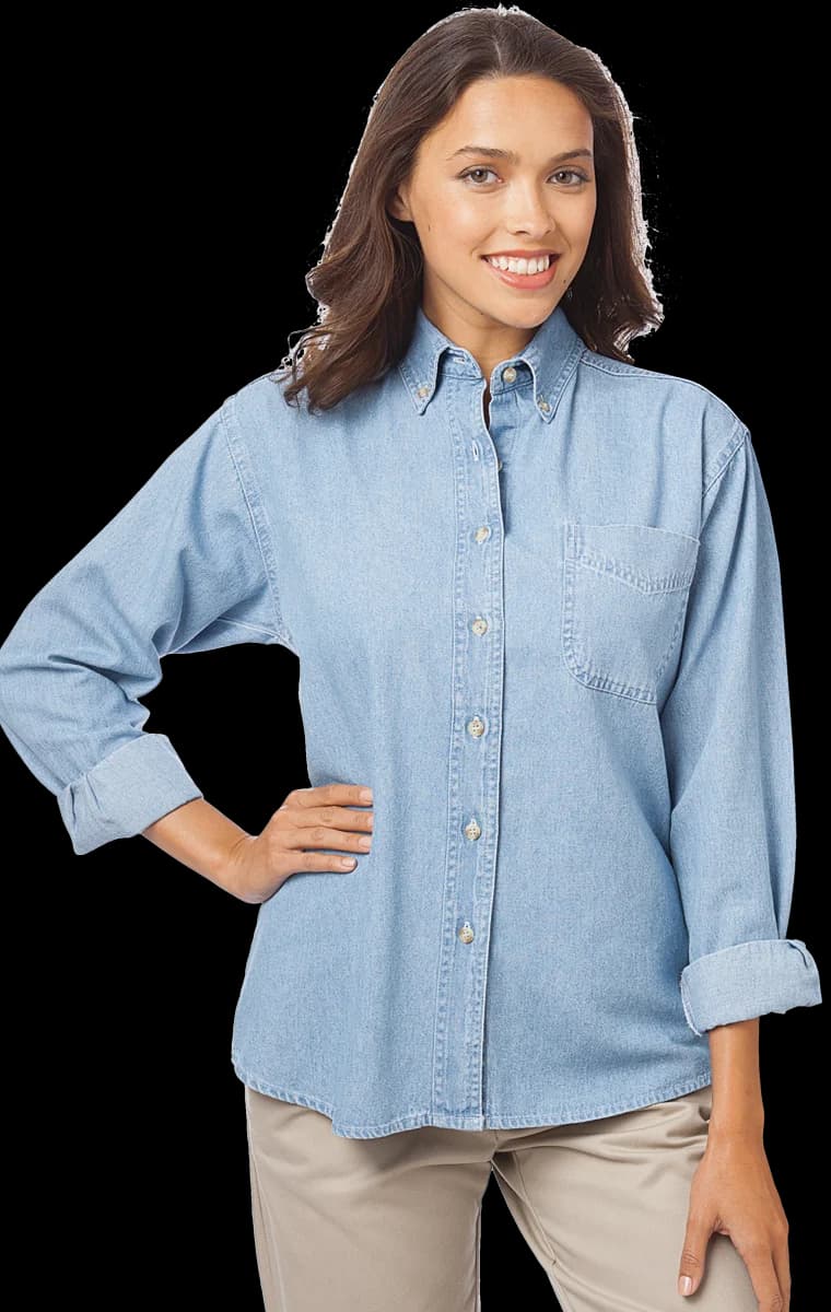 Blue Generation Ladies' L/S 100% Cotton Denim Shirt