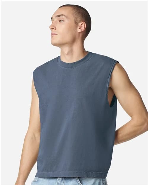 American Apparel Unisex Heavyweight Cotton Garment-Dyed Boxy Muscle Tee