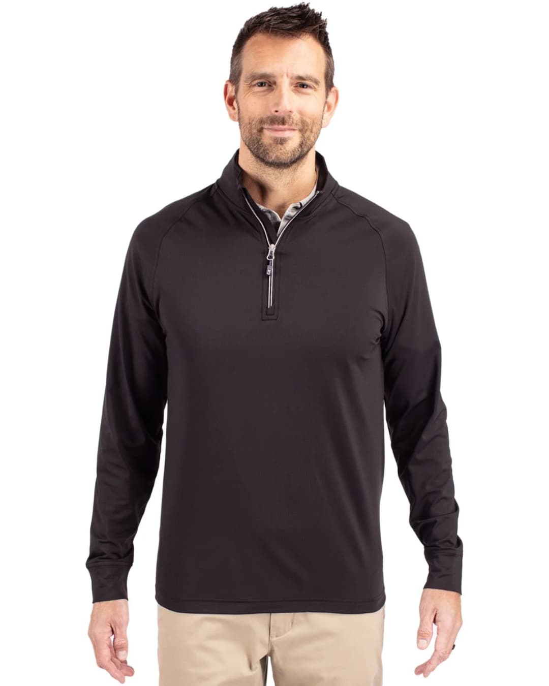 Cutter & Buck Adapt Eco Knit Stretch Recycled Mens Big and Tall Quarter Zip Pullover