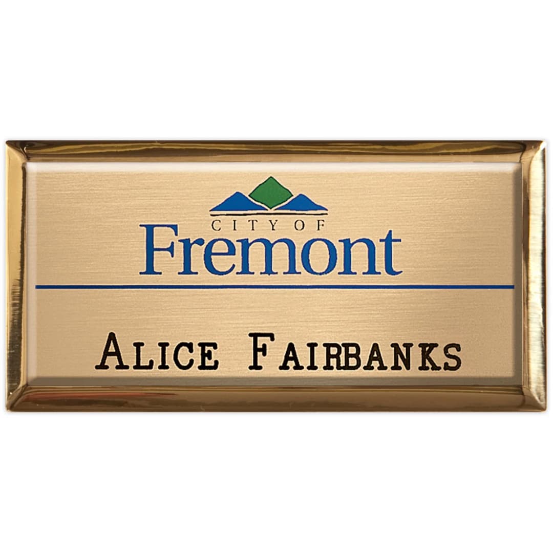 New York Executive Metal Name Badge (Standard Size 1-1/2" x 3")