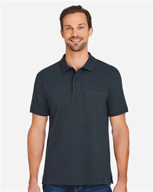 Harriton Men's Valiant Cotton Snag Protect Pocket Polo