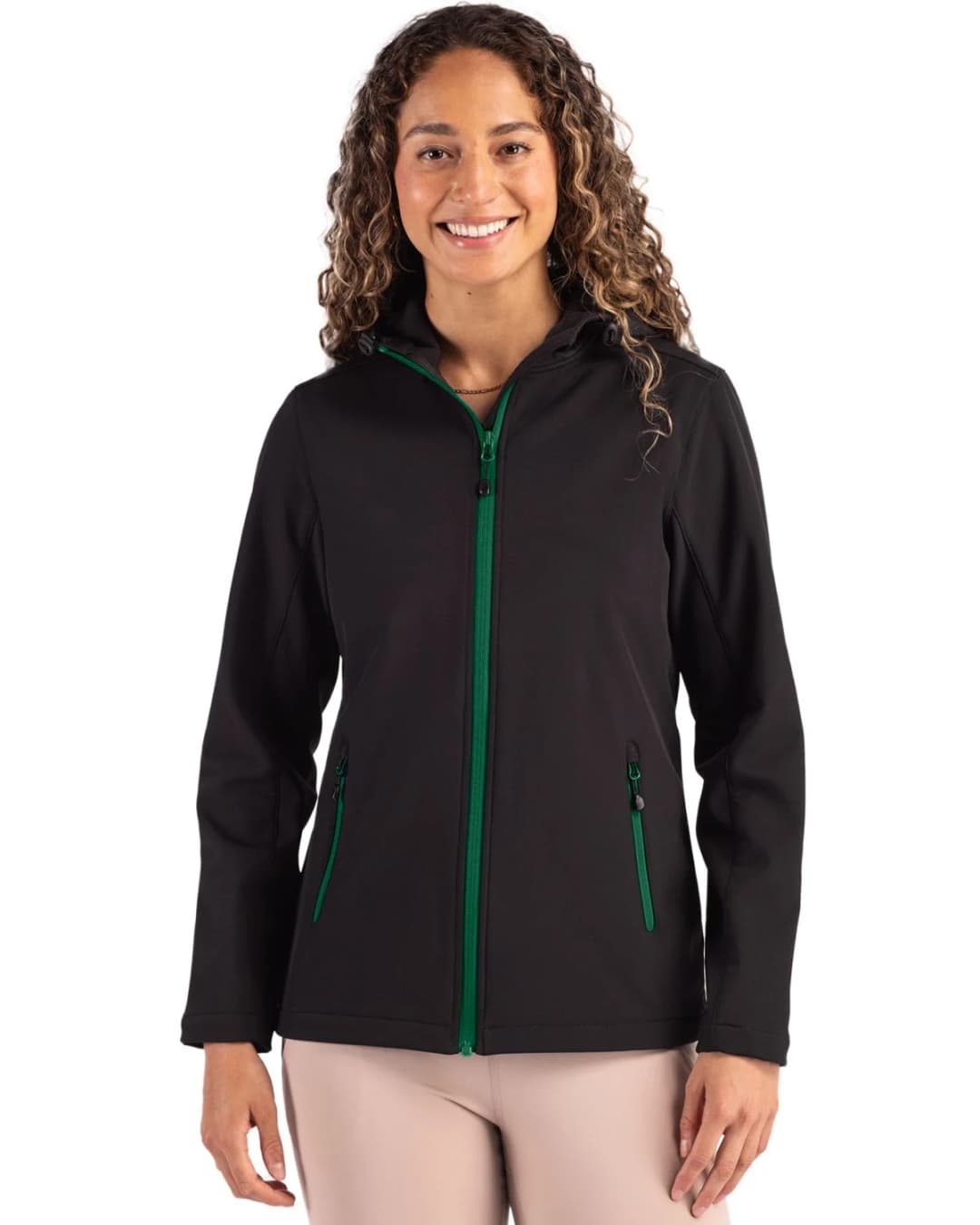 Clique Tempo Recycled Stretch Softshell Womens Full Zip Hooded Jacket