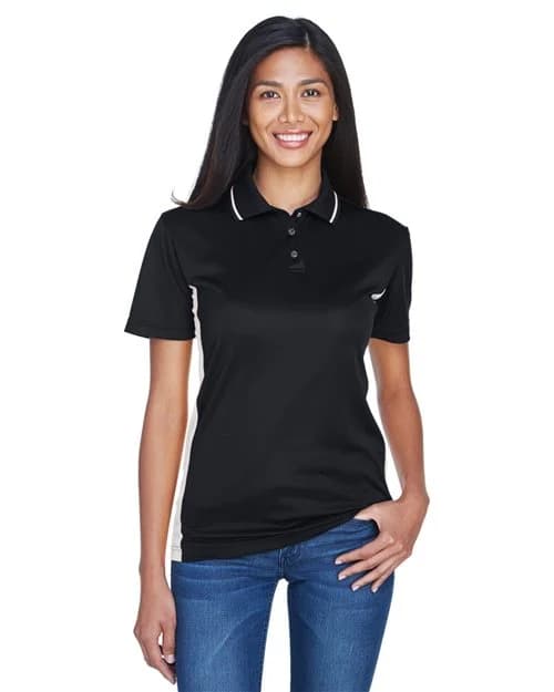 UltraClub Women's Cool & Dry Sport Two-Tone Polo